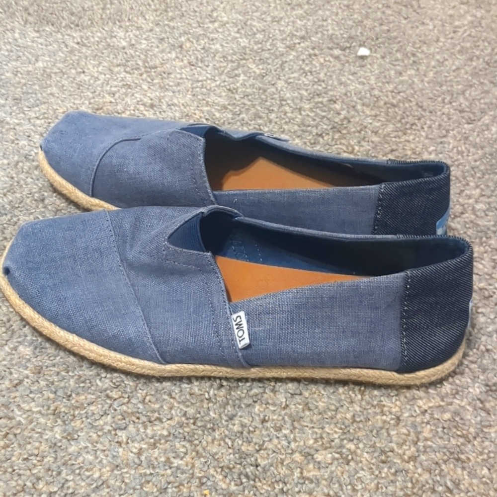 TOMS Men's Classic Alpargata Slip-On Blue Canvas
